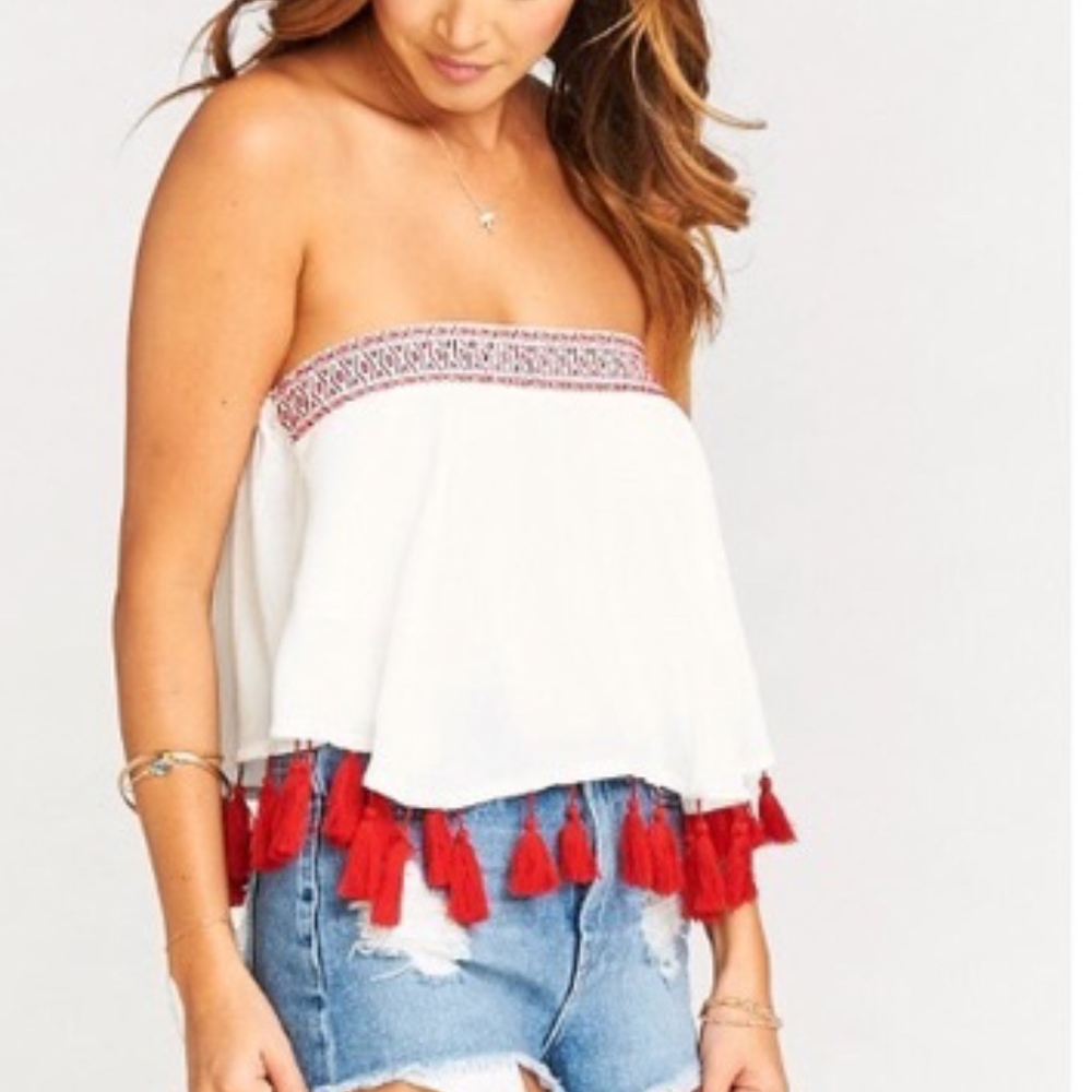 SHOW ME YOUR MUMU - Trace Tassel Tube Top